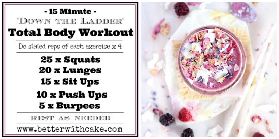 A 15 Minute Total Body HIIT Workout & A Lavender & Blackberry Cheesecake Smoothie