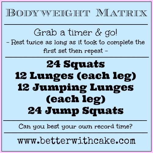 Fit Friday Fun – The Bodyweight Matrix