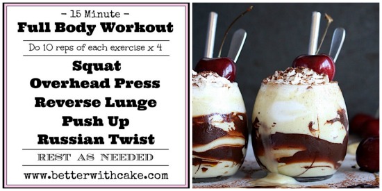 Salted Caramel Banana Split Smoothie & 15 Min Full Body Workout