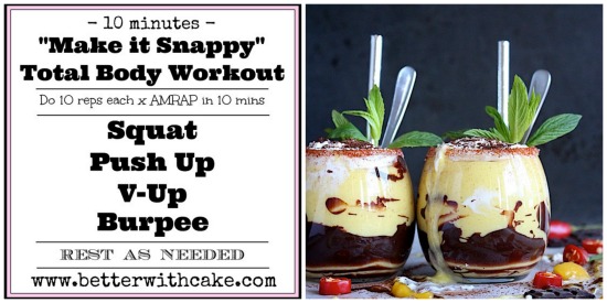 Choc Mango Chiller & A 10 Min {No Equipment} Total Body Workout