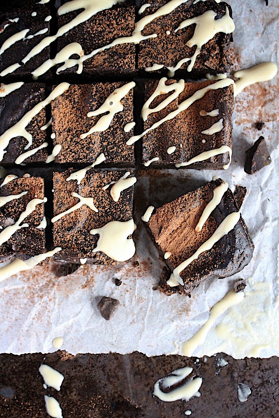 Super Fudgy Dark Chocolate Sweet Potato Brownies {Nut Free - Gluten Free - Dairy Free - Refined Sugar Free - Vegan - Keto - Paleo Friendly} - www.betterwithcake.com