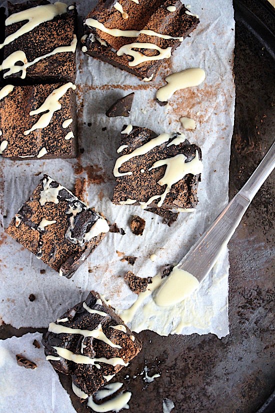 Super Fudgy Dark Chocolate Sweet Potato Brownies {Nut Free - Gluten Free - Dairy Free - Refined Sugar Free - Vegan - Keto - Paleo Friendly} - www.betterwithcake.com