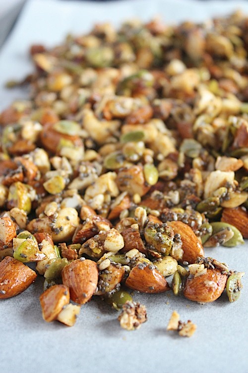 Pumpkin and Cranberry {Grain Free} "Granola" - Vegan, Dairy Free & Paleo Friendly - www.betterwithcake.com