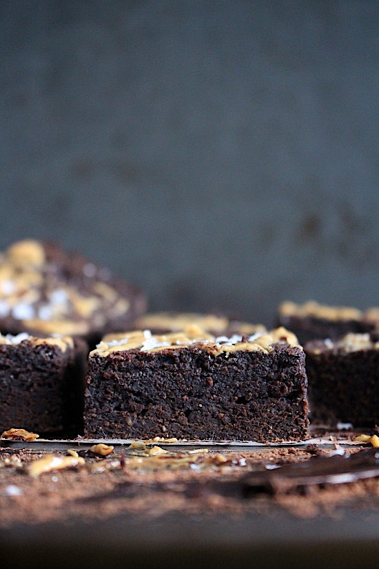 {Small Batch} Flourless Peanut Butter Choc Fudge Brownies - Gluten Free - Dairy Free - Refined Sugar Free - Low Carb - Keto - Paleo - Vegan Friendly - www.betterwithcake.com