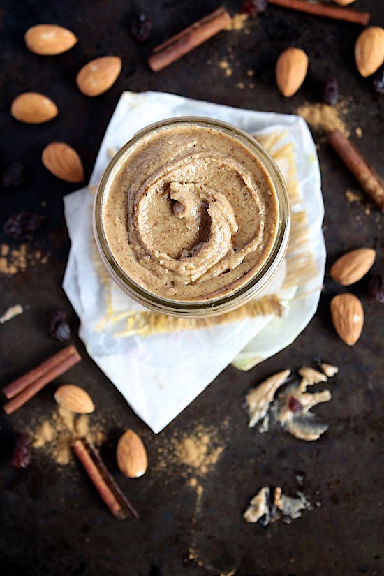 Healthy, Homemade Cinnamon Raisin Almond Butter