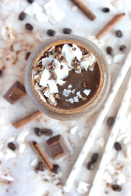 Skinny Pumpkin Spiced Mocha Shake {Vegan, Gluten Free & Paleo Friendly} - www.betterwithcake.com