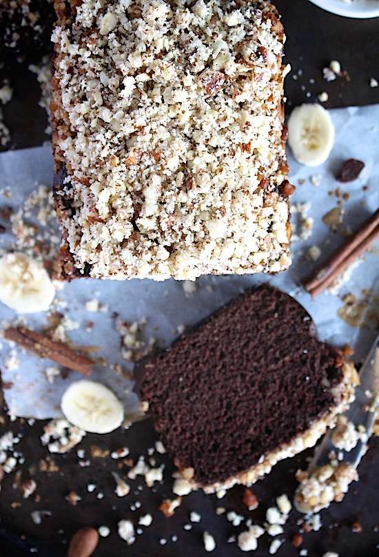 Choc Fudge Banana Crumb Cake