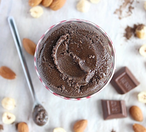 Healthy, Homemade Chocolate-Hazelnut Almond Butter {Vegan, Dairy Free & Paleo Friendly} - www.betterwithcake.com