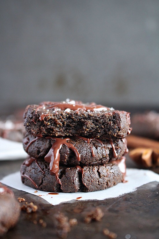 Flourless, Pumpkin Spiced, Dark Chocolate Cookies {EGG FREE - Gluten Free - Refined Sugar Free - Dairy Free - Grain Free - Vegan - Keto - Paleo}- www.betterwithcake.com