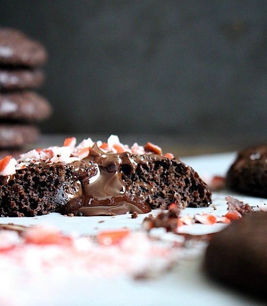 {Flourless} Choc Mint Lava Cookies