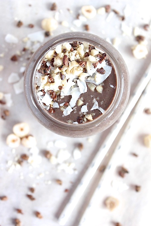 Chocolate Hazelnut Cream Smoothie {Vegan. Gluten Free & Paleo Friendly} - www.betterwithcake.com