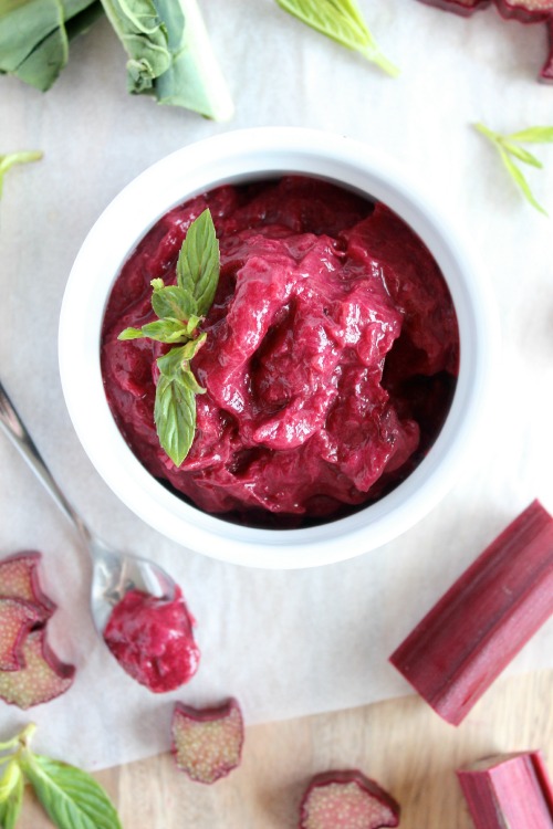 Maple Vanilla Roasted Rhubarb