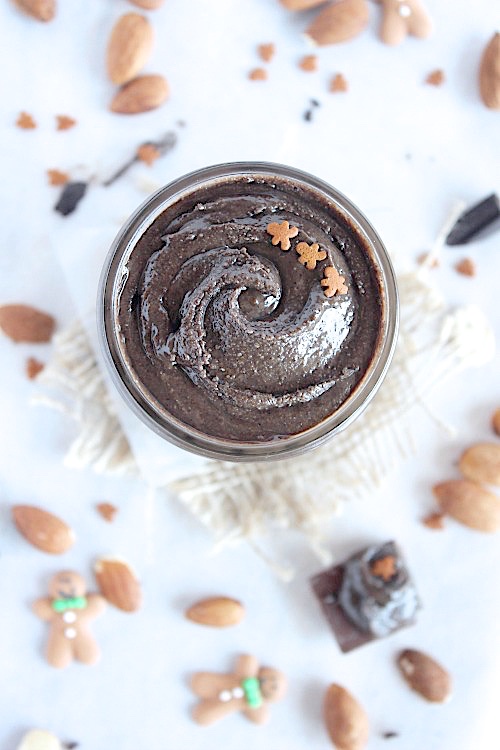 Healthy, Homemade Dark Chocolate Gingerbread Almond Butter {Vegan, Gluten Free & Paleo Friendly}