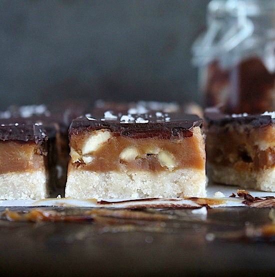 {Date Free} Salted Caramel Peanut Butter Bliss Bars