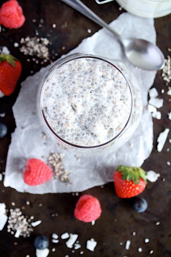 Raspberry Cream Chia Pudding with Smashed Raspberries {Gluten Free, Dairy Free, Sugar Free, Low Carb, Vegan Keto & Paleo Friendly} - www.betterwithcake.com