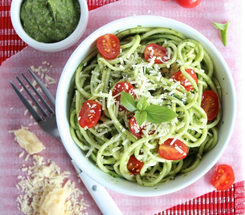 Zucchini Noodles with Avocado Pesto
