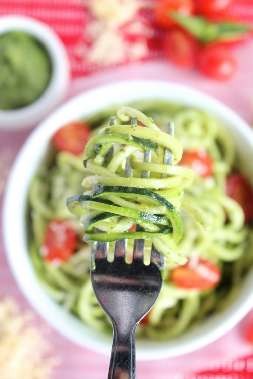 Zucchini Noodles with Avocado Pesto