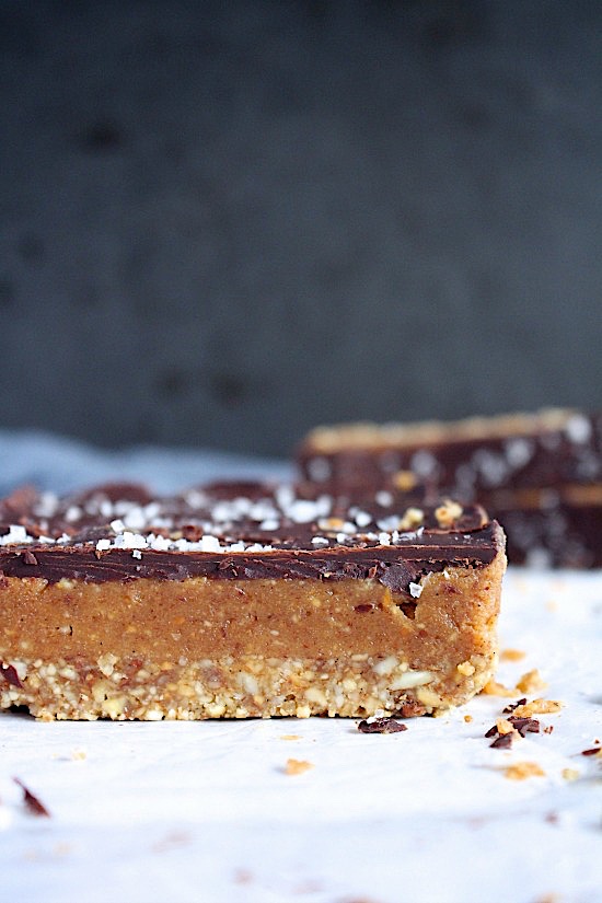 Raw {Date Free} Salted Caramel Slice - Gluten Free - Dairy Free - Refined Sugar Free - Low Carb - Vegan - Keto - Paleo - www.betterwithcake.com