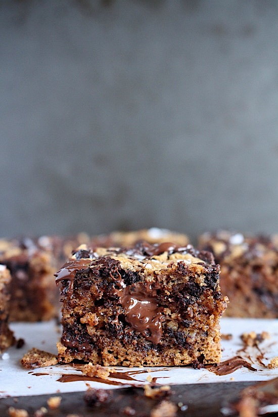 {Small Batch} Flourless Marble Swirled Almond Butter Blondies - Gluten Free - Dairy Free - Grain Free - Refiend Sugar Free - Low Carb - Vegan - Keto - Paleo - www.betterwithcake.com