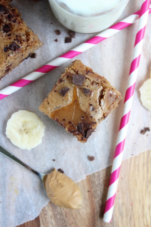 Wholewheat Peanut Butter Choc Chip Banana Snack Cake