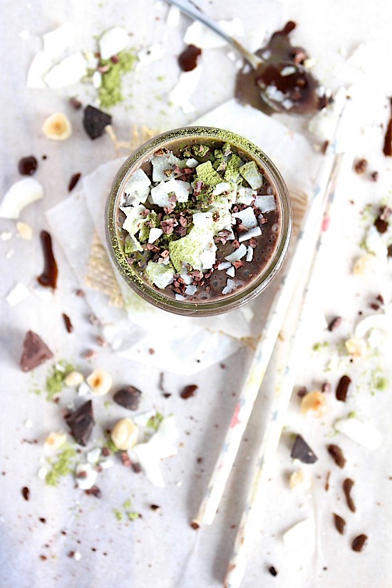 Iced Chocolate Hazelnut Matcha Latte Vegan - Gluten Free - Dairy Free - Sugar Free - Keto & Paleo Friendly - www.betterwithcake.com