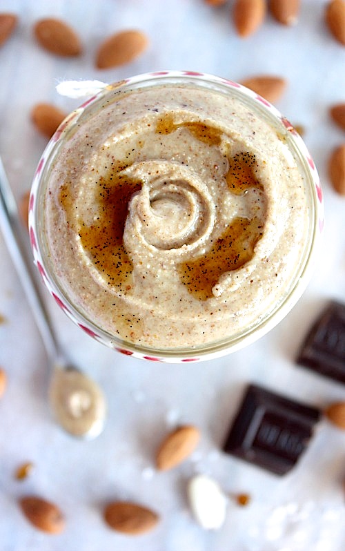Healthy, Homemade Vanilla Almond Butter {Vegan, Dairy free & Paleo Friendly}