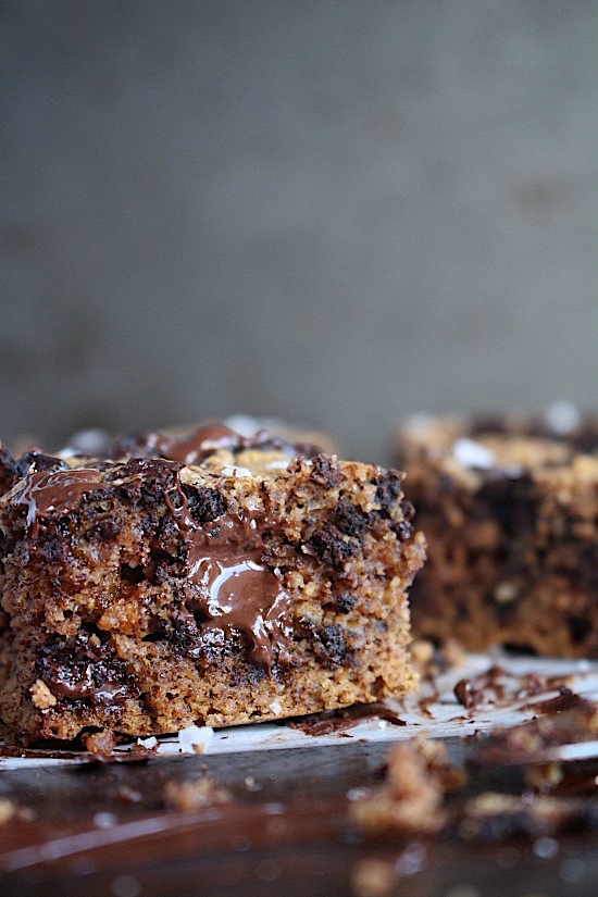 {Small Batch} Flourless Marble Swirled Almond Butter Blondies - Gluten Free - Dairy Free - Grain Free - Refiend Sugar Free - Low Carb - Vegan - Keto - Paleo - www.betterwithcake.com