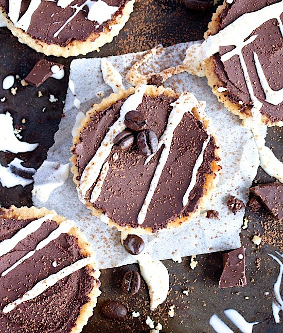 Dark Chocolate Espresso Ganache Tarts {Gluten Free – Dairy Free – EGG FREE – Refined Sugar Free – Low Carb – Vegan – Keto – Paleo}
