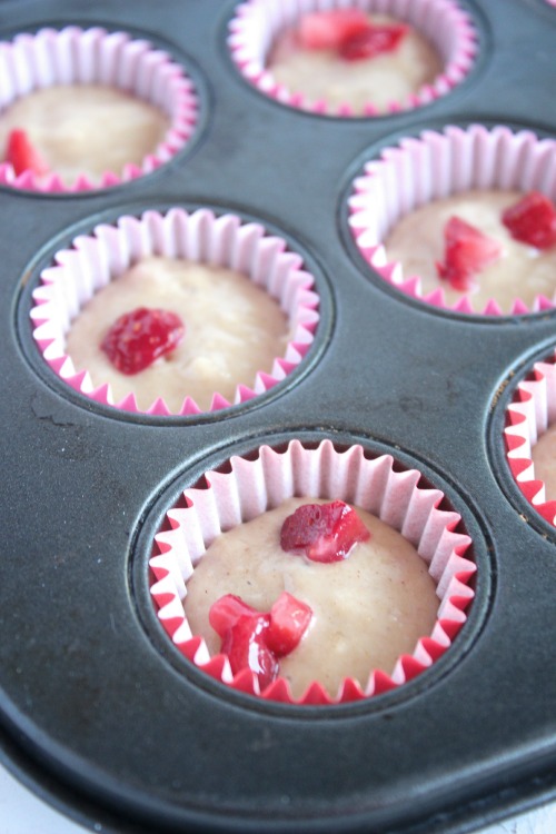 Wild Strawberry, Rhubarb and Banana Muffins