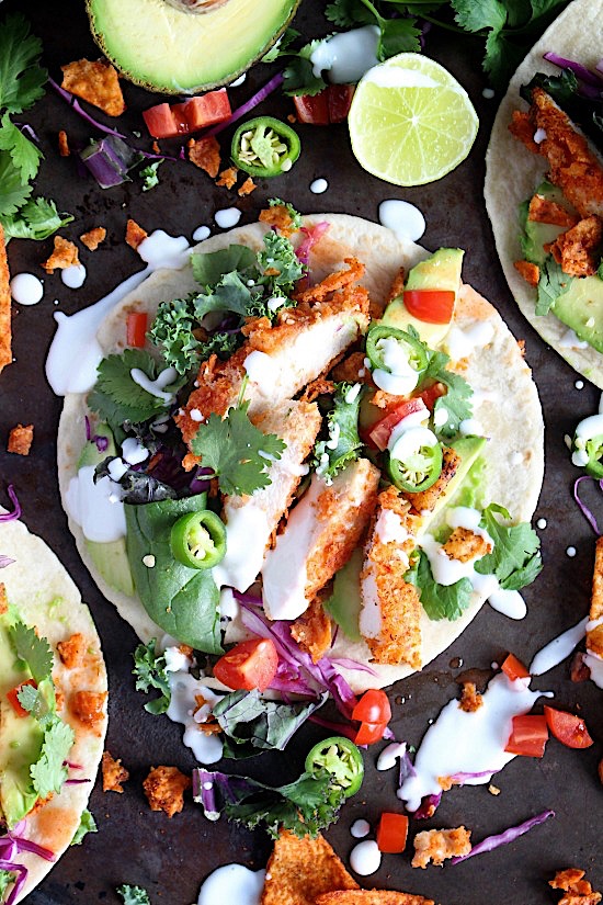 20 minute - Crisp & Crunchy {Baked} Firecracker Chicken Tacos - Gluten Free - Dairy Free - Grain Free - Paleo - www.betterwithcake.com