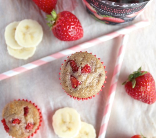 Wild Strawberry, Rhubarb and Banana Muffins