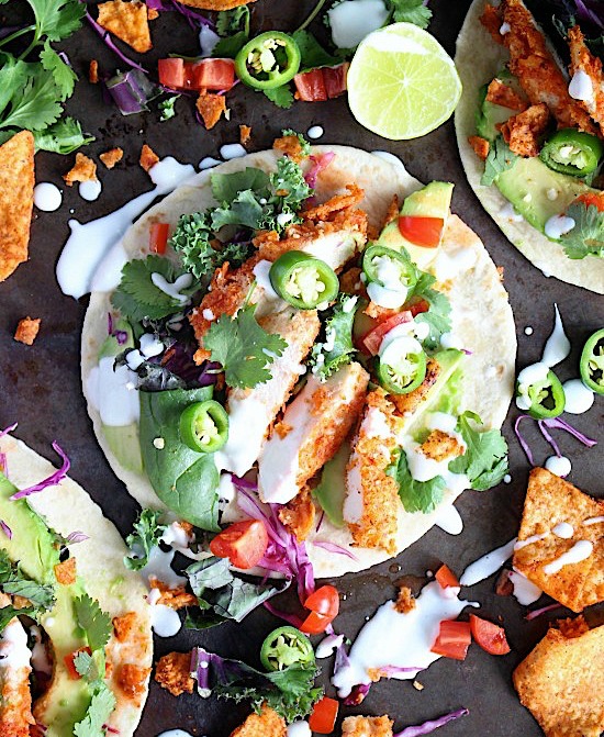 20 Minute – Crisp & Crunchy {Baked} “Firecracker” Chicken Tacos