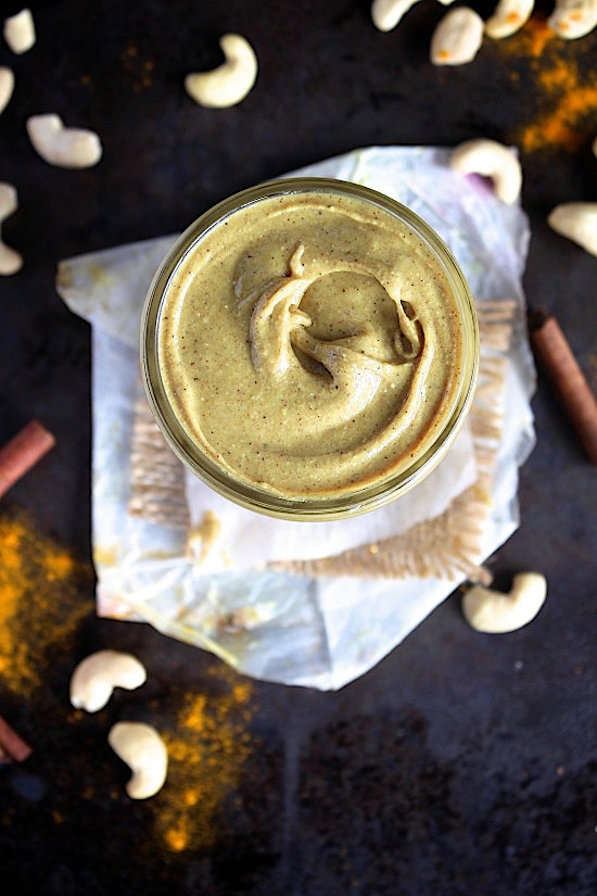 Golden Spiced Cashew Butter {Sugar Free, Gluten Free, Dairy Free, Vegan, Keto & Paleo Friendly} - www.betterwithcake.com