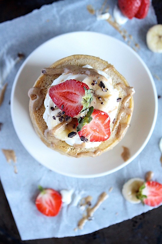 Fluffy Vanilla Pancakes for Two {Paleo - Gluten Free - Dairy Free - Grain Free - Refined Sugar Free} - www.betterwithcake.com