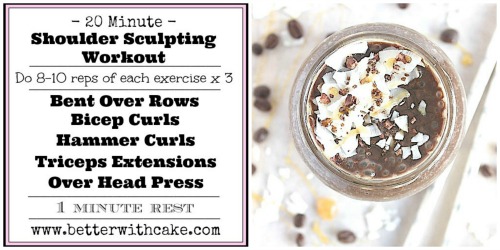 Fit Friday Fun – A 20 Minute Shoulder Sculpting Workout & A Bonus Dark Chocolate Salted Caramel Coconut Mocha Smoothie