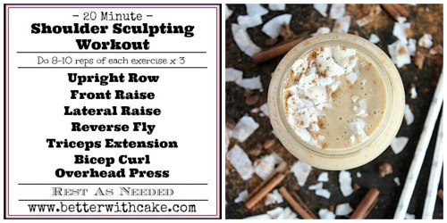 Fit Friday Fun – A {NEW} 20 Minute Shoulder Sculpting Workout & A Bonus Pumpkin Spice Smoothie Recipe