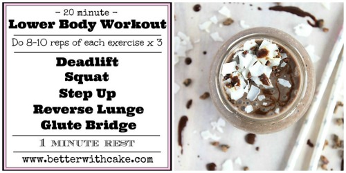 A 20 Minute Lower Body Workout & A Secretly Healthy, Grown Up Chocolate Thickshake Recipe