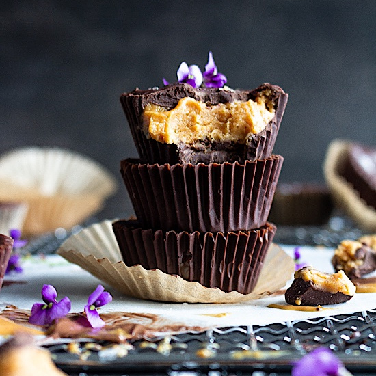Spiced Dark Chocolate Peanut Butter Cups {aka a Healthy Reeses Copycat}