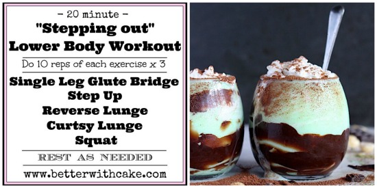 Vanilla Hazelnut Matcha Iced Chocolate & A 20 Min Leg Workout